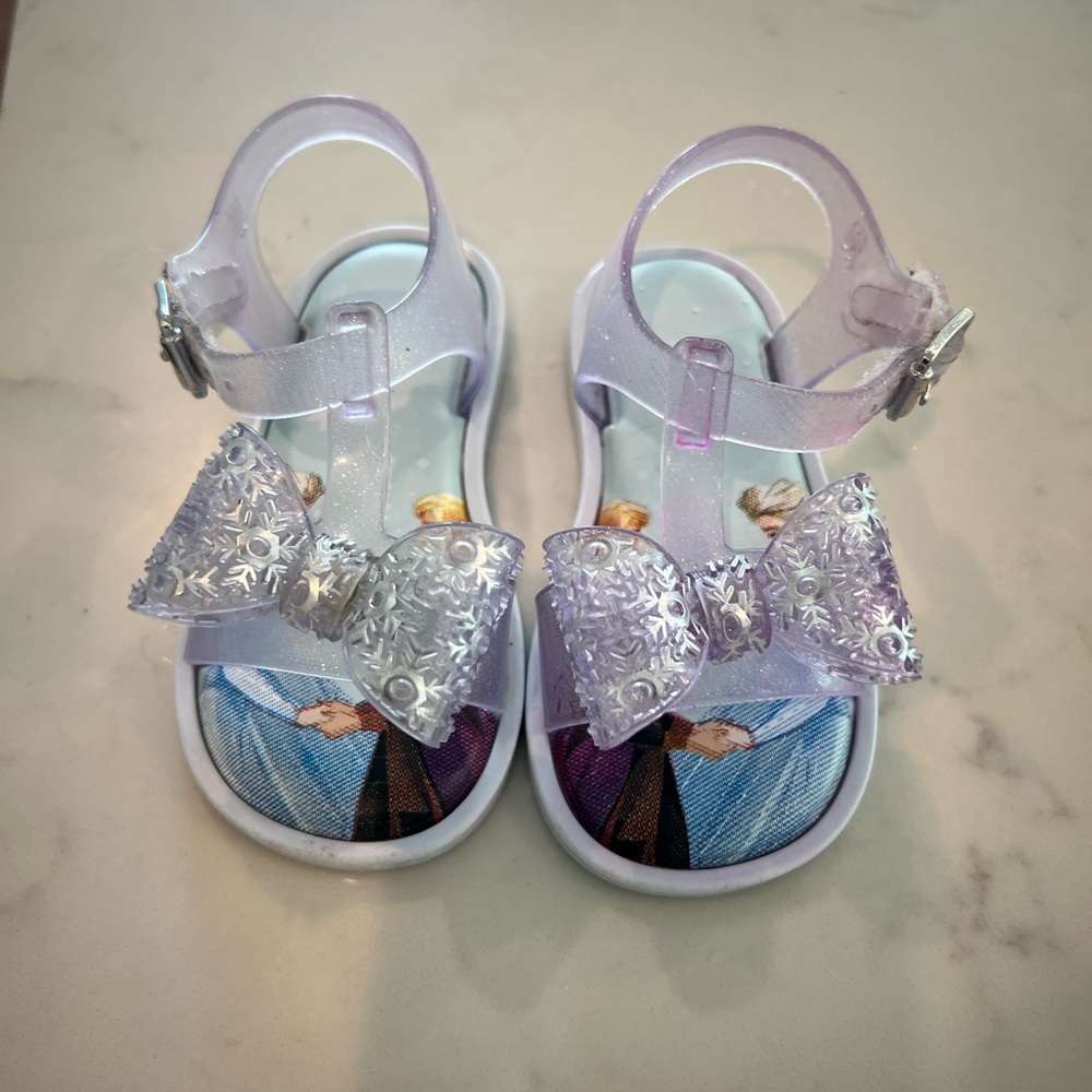 Mini Melissa Frozen Bow Sandals - size 7 toddler